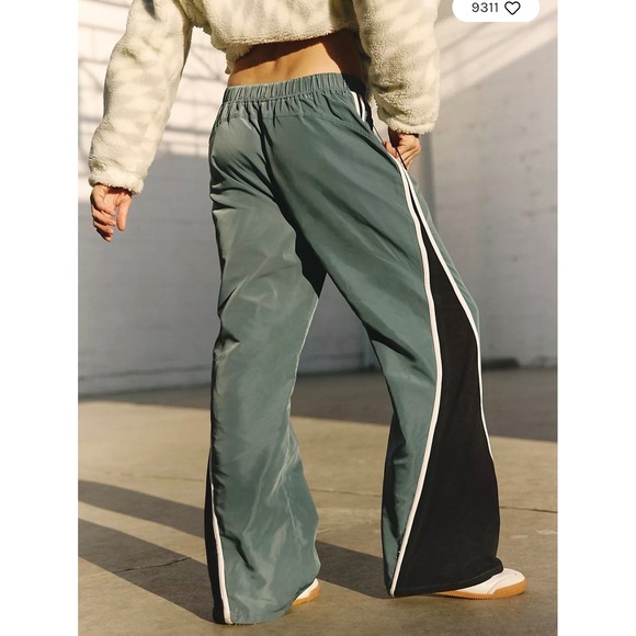 Free People Retro Rider Pants in Midnight Jade Size Large NWT - Picture 2 of 7